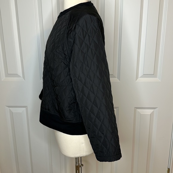 Norma Kamali Black Quilted Bomber Jacket SzL - Picture 4 of 6